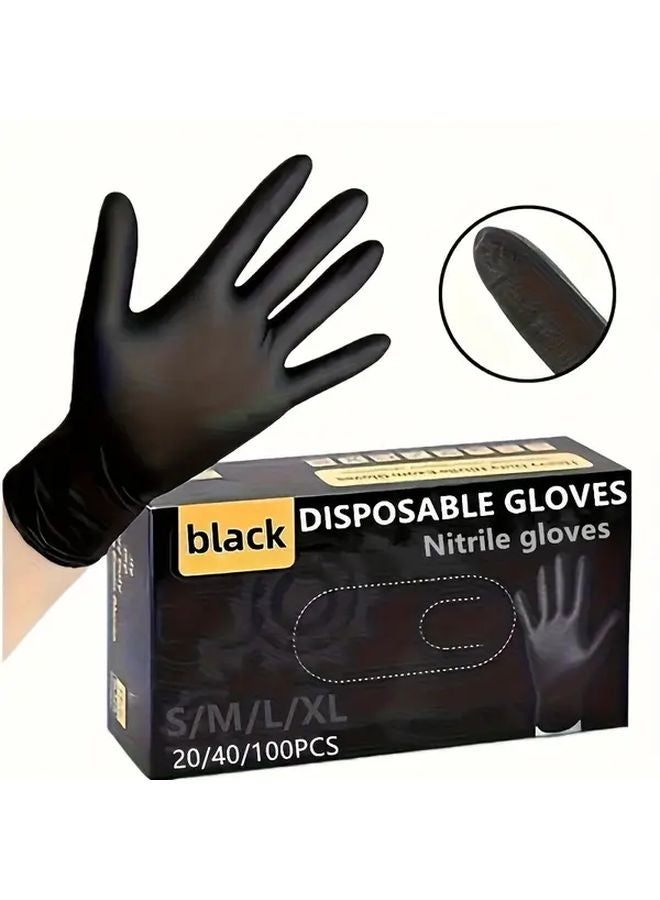 Medium Heavy Duty Black Nitrile Gloves Non Slip Textured Disposable for Cleaning Dishwashing Kitchen Pet Care Hair Dyeing - Image 4